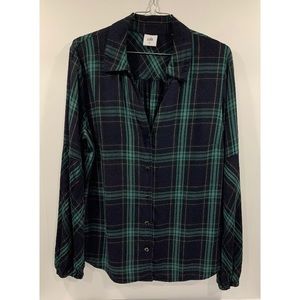CAbi Big Sur Plaid Button Up Shirt Size Medium